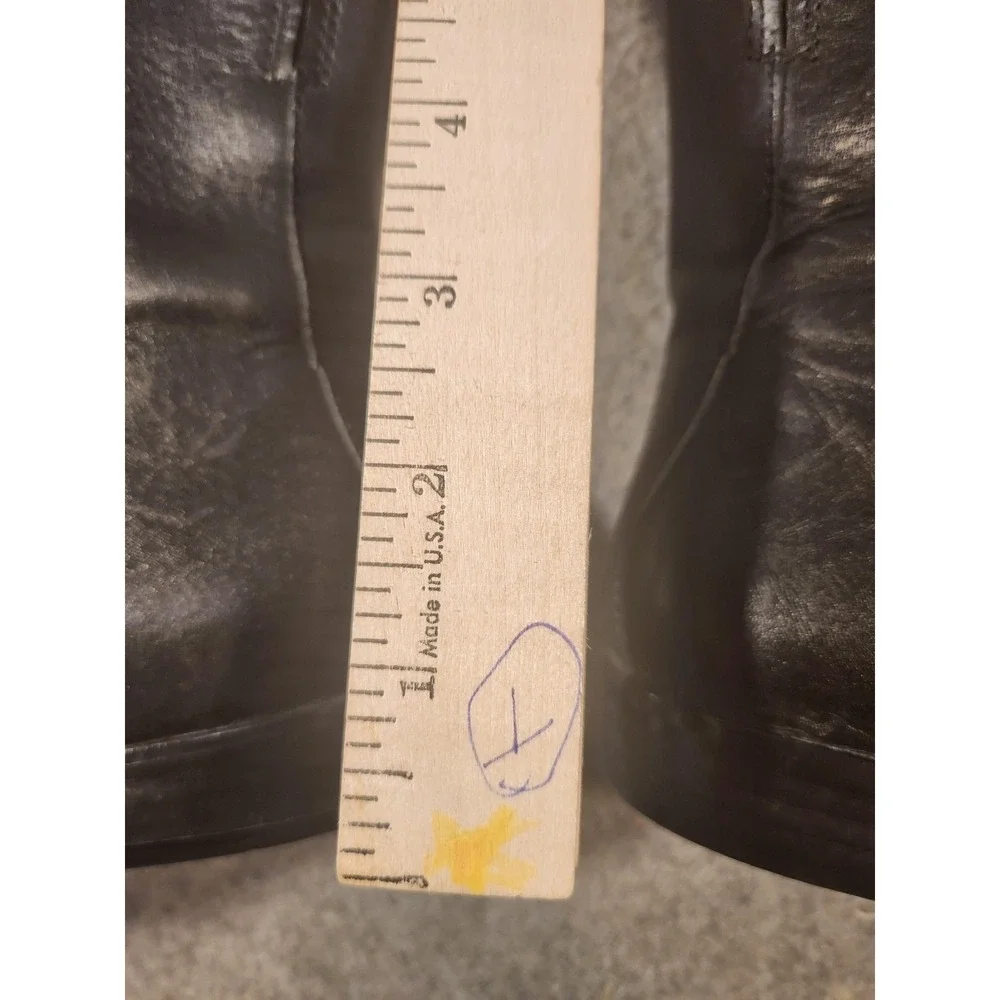 Corso Como Boots Womens Size 6 Black Leather Knee High Riding Zip Block Heel‎